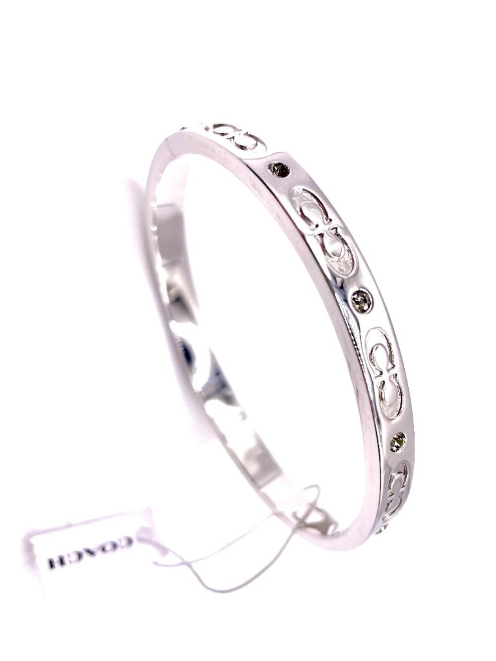 COACH SIGNATURE HINGED BANGLE